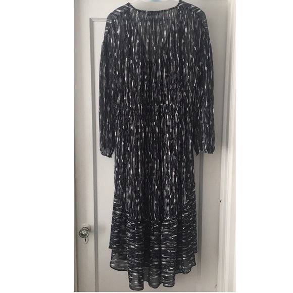 VINCE Brushstroke Silk Midi Dress - Picture 4 of 8